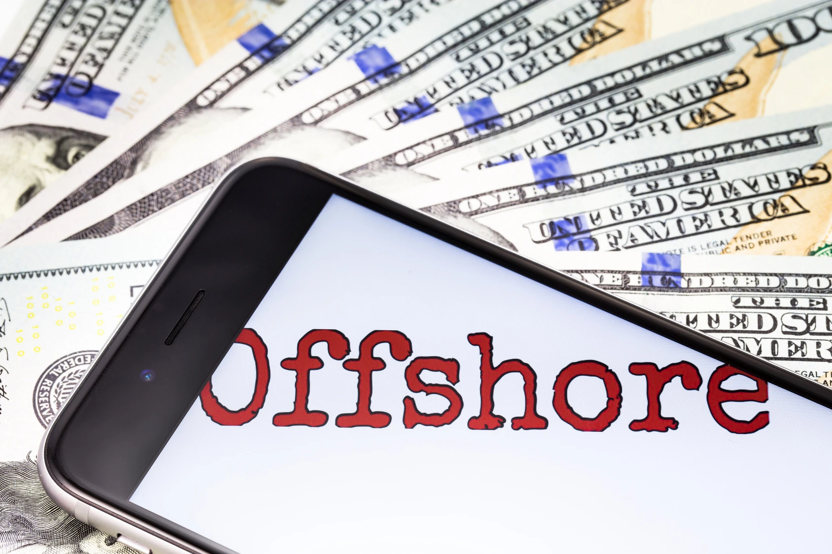 apple iPhone 6s and text offshore on the screen apple iPhone 6s and text offshore on the screen